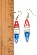 Long Team USA Glass Earrings
